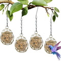 4 Pack Bird Feeder, Suet Ball Feeders for Outside Hanging, Metal Hanging with Hooks, Fat Ball Bird Feeder Suet Feeder for Wild Birds Outdoor Garden