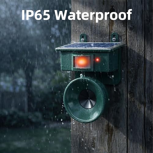 2026 Solar Ultrasonic Bird Repeller Outdoor,Woodpecker Deterrent for House,Weatherproof Pigeon Goose Bird Deterrents for Outside Sparrow Birds Repellent Scare Devices for Balcony Porch Patio Yard Farm