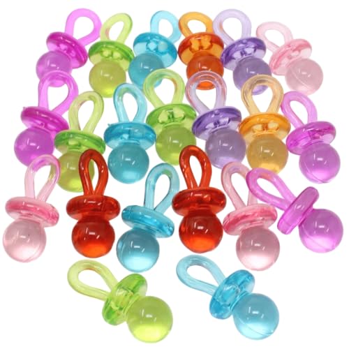 Bonka Bird Toys 1694 pk24 Colorful Acrylic Pacifier Parrot Budgie Lovebirds Cockatiel Foot Beak - size: Pack of 24
