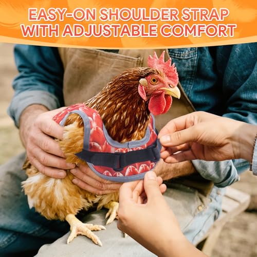 Chicken Saddles for Hens, Chicken Aprons for Hens with Adjustable Straps, Hen Saddle for Chickens - color: Black,White,Orange