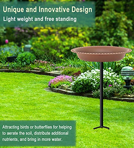 28 inch Lightweight Birdbaths Antique Decoration Detachable Birdfeeder & Bird Bath for Outdoor Garden, Oblong Chocolate - color: Chocolate, size: ¾ gal