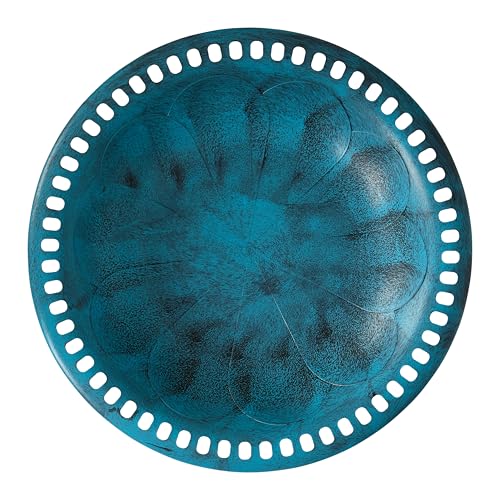 Backyard Expressions Outdoor Garden Bird Bath - Blue - Weather Resistant Polyresin - 27 Inch - color: Blue