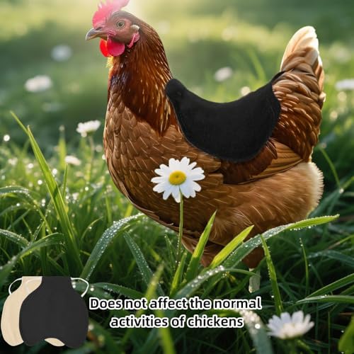 Chicken Saddle, 2 Pcs, Khaki & Black | Chicken Apron, Poultry Feather Protector, Soft & Comfortable, Anti-Pecking Protection Accessories for Hens