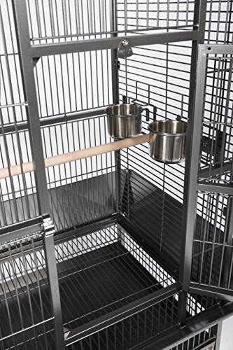 Prevue Pet Products Dometop Bird Cage - Large, Black Hammertone | for Parrots, Conures, Caiques, Small Cockatoos, Big Bird Cage with Wheels, Indoor or Outdoor
