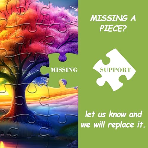 Rainbow Tree of Life Puzzles for Adults 1000 Pieces, Colorful Landscape Gradient Jigsaw Puzzle, Tree Nature Puzzle Scenery - style: Rainbow Tree of Life