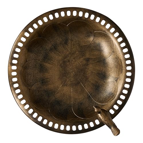 Backyard Expressions Outdoor Garden Bird Bath with Bird - Bronze - Weather Resistant Polyresin - 30 Inch - color: Bronze