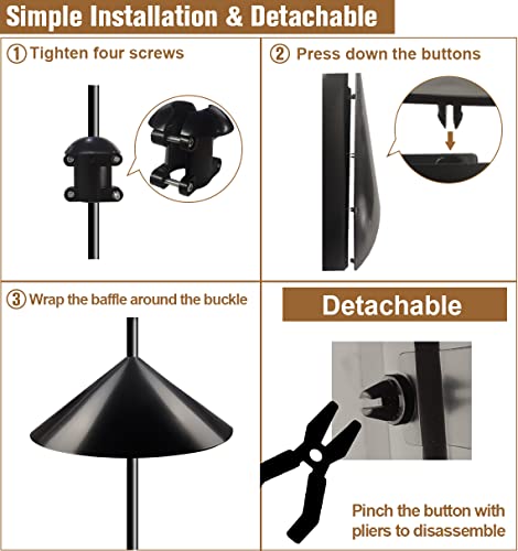 Squirrel Baffle for Bird Feeder Pole, Outside Pole Mount Bird House Guard for Outdoor Shepherd’s Hook, 19 Inch Diameter, 2 Packs - size: Pole mount-2
