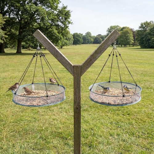 FoldTier 1 Piece Bird Seed Catcher Tray Hanging Round Mesh,30 Inch | Platform Under Feeders for Outdoor Use, Hoop Catches Bird Seed Spillage, Metal Frame Mesh Base, Fits Hummingbird Bee Feeders - size: 30 Inch