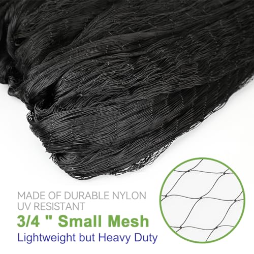 OGORI 25' x 25' Bird Netting Heavy Duty Nylon 3/4" Mesh Garden Netting Protect Fruit Trees, Plants and Vegetables - size: 25'×25'-3/4''