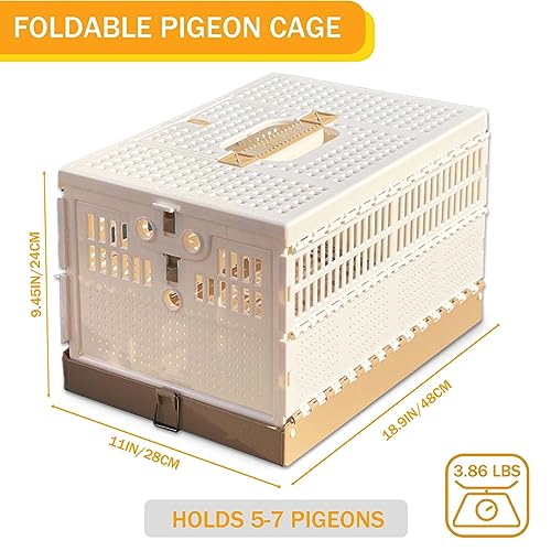 Folding Bird Cage Pigeons Travel Cage Training Cage Release Pairing Cage Plastic Nest Box for Pet Bird Racing Small Animals - size: M