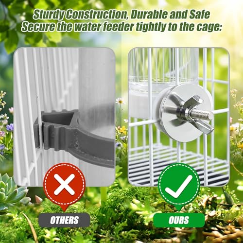 2 Pack Bird Water Dispenser for Cage, Automatic Bird Water Feeder | 4.73 Fl Oz Parakeet Water Dispenser Plastic No Mess Suspended Birds Waterer for Parakeet, Cockatiel, Budgie, Lovebirds