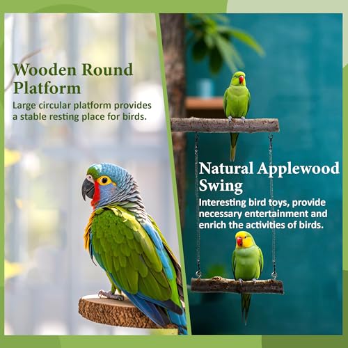 8pcs Natural Bird Perches for Cage, 5.9“ Small Wood Bird Perch for Parakeet/Cockatiel, Bird Cage Stick, Bird Branches for Cages, Birdcage Accessories for Parrot Conure
