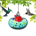 3.3OZ Glass Hummingbird Feeder with 2 Feeding Ports for Outdoors Hanging - color: E