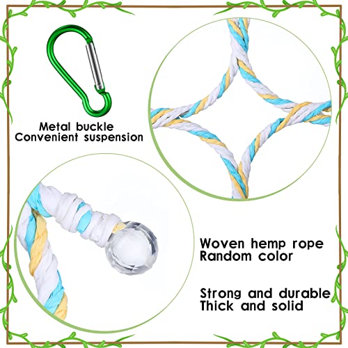 3 Pieces Bird Rat Climbing Rope Net Toy for Cage Bird Rope Perch Swing, Ladder Bridge Hanging Hammock, Small Animal Activity Toy for Gerbil, Mouse, Mice, Parrot