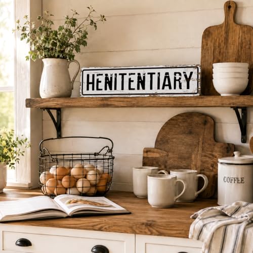 Rustic Farmhouse Style Chicken Coop Sign, Metal Outdoor Chicken House Signs, Henitentiary Signs, Retro Metal Tin Sign, Farmhouse Decor, Backyard Hen House Gift 15.8x4 Inch - color: Farmhouse 07