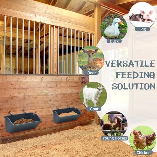 20 Pack Chicken Feeder,5 Quart Hanging Goat Waterer,Dark Gray - color: Dark Gray