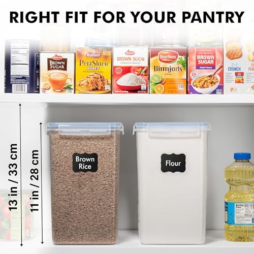2 PC [7 Qt / 6.5L / 220 Oz] Large Food Storage Containers with Lids Airtight - BPA Free Clear Plastic Kitchen and Pantry Storage Containers for Cereal, Flour, Sugar, Rice - color: Clear - 2 Pack