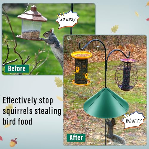 4 Sets 18 Inches Squirrel Baffle for Bird Feeder Pole, Outside Pole Mount House Guard Bird Feeder Baffle for Shepherd's Hook, Preventing from Squirrels, Raccoons(Green) - color: Green