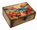 RK Collections Wooden Trinket Jewelry Boxes (Dragonfly) Vintage Woodem Prayer Box for Religious Gift. Trinket case Holder (6.5 x 4.25 x 2.25 inches) - style: Dragonfly