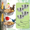 2 Pack Squirrel Feeders, 4 Colander Bowls (Each 8.5"/1.4L) for Replacement, Dual Corn Cob Spikes for Multi-Food, Metal Squirrel Feeders for Outside Tree Fence, Removable Bowl Easy Clean/Refill - size: 2 Stands 4 Bowls