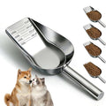 304 Stainless Steel Dog Food Scoop, 1 Cup Pet Food Measuring Cup with Long Handle for Dogs, Cats, Rabbits and Kitchen