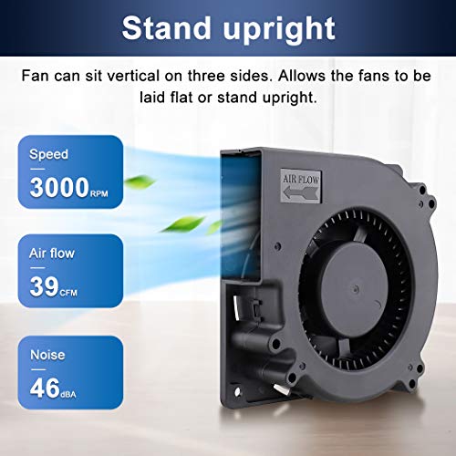 Wathai 120mm x 32mm Brushless Cooling Blower Fan 12V DC Centrifugal Fan | Dual Ball High CFM Replacement Fan for DIY Coolling or Inflatable - style: 120mm 12V 2Pin
