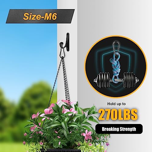 8 Pcs Carabiner Clip Spring Snap Hook - M6 2.36 Inch Heavy Duty Snap Hooks Quick Link for Hiking Camping Fishing Swing Hammock, 270lbs Capacity - color: M6 (2.36Inch)-8Pcs