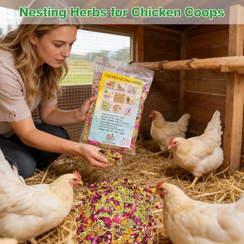42oz Chicken Nesting Herbs Pure Natural Mix for Coop & Nest Boxes | Nesting herbs for chicken coop neutralize odors, attract hens to nest boxes, calming scent eases stress, creating cozy space