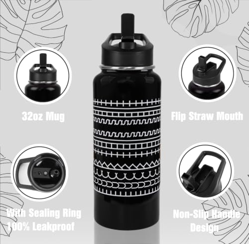Hidden Message Water Bottle Funny F This S Mug Gag Christmas White Elephant Gifts for Work Bestie,Friends,Coworkers Travel Thermal Double Walled Vacuum Insulated Bottle Cup Leak Proof Tumbler-32 oz - color: hidden message black