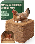 Hatortempt Chicken Nesting Pads for Chicken Coop, 13"x13" 10-Pack Bedding | Ammonia Absorbing Coconut Coir - Reduce Box Odors - Tear-Resistant Chicken Supplies - Trimmable Nest Liners for Laying Hens