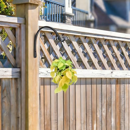 Gtongoko 10" Outdoor Plant Hanger Wall Bracket, Heavy Duty, 2 Pack | 48lb Capacity,Rust-Resistant Finish,Easy Installation,Fit Hanging Baskets,Ideal for Bird Feeders & Lanterns - size: 10 Inch, style: C-shape