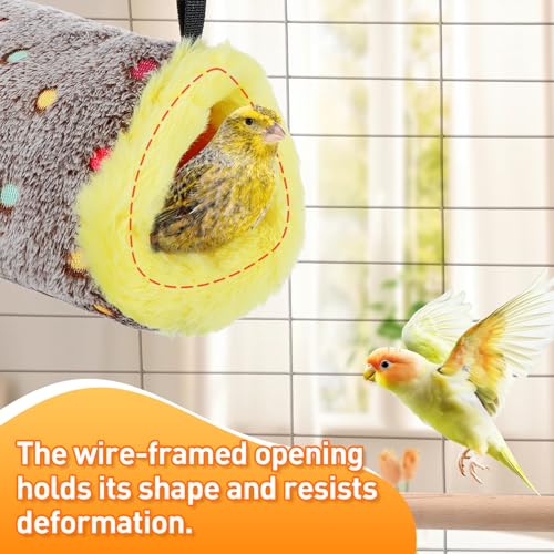 MEWTOGO Small Winter Warm Bird Nest for Cage - Comfortable Birds Bed with Support Plate, Hanging Shed Hideaway Hammock Hut Gift for Budgerigar Canaries Lovebirds - size: Small