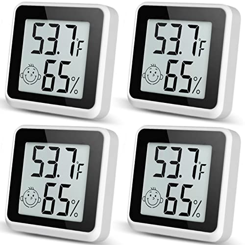 Indoor Humidity Meter Hygrometer 4Pack, Room Thermometer for Accurate Room Temperature Monitor, Digital Hygrometer with Indoor Thermometer for Home, Baby Nursery, and Humidity Sensor Enhanced Comfort