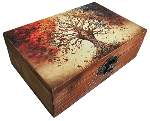 RK Collections Wooden Tree of Life Jewelry Trinket Keepsake Box. Decorative Case/Holder. (6.5" Tree of Life) - style: Tree of Life