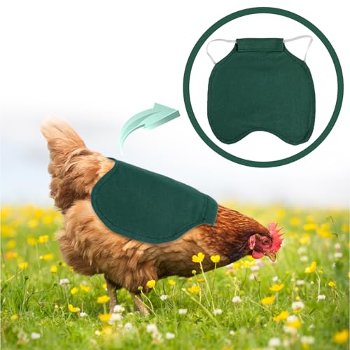 Gosknor 3pcs Chicken Saddle for Hens, Comfortable Hen Aprons Chicken Back & Side Protector Outdoor Poultry Feather Protector Accessories (Green, Black, Khaki)