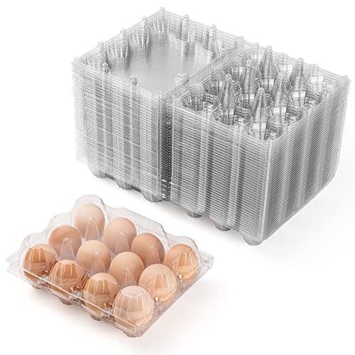 40 Pack Egg Cartons Cheap Bulk,Plastic Egg Carton 3x4 Grids | 12 Count Clear Egg Cartons, Reusable Egg Holder Egg Trays for Family, Chicken Farm, Markets Display - Medium Egg Container - size: 3X4-40PCS
