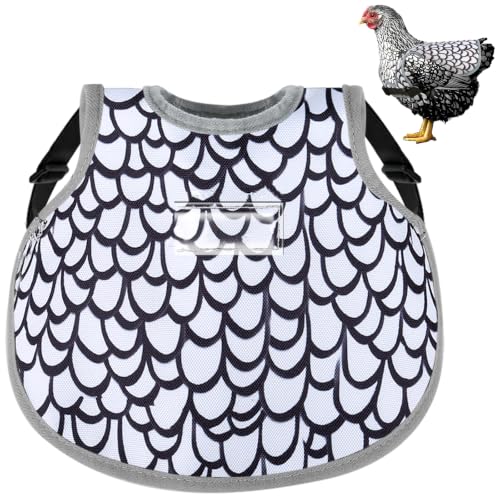 Chicken Saddles for hens,Chicken Apron Back Protector for Hens with Adjustable Strap，Chicken Hen Mating Saddle，Identification Card (White) - color: white