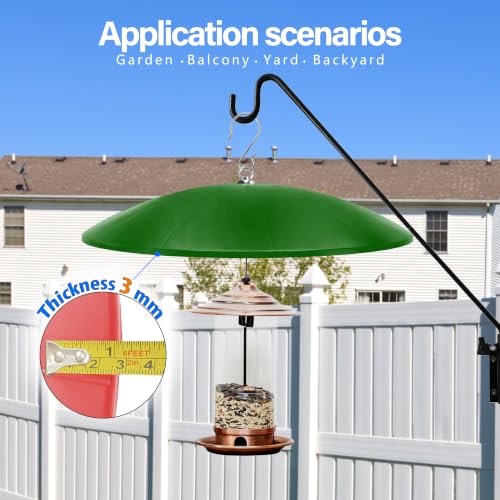 19.25-Inch Extra Large Squirrel Baffle,Hummingbird Feeder Shade Dome Cover, Bird Feeder Rain Guard, Hanging Squirrel Proof for Shepherd's Hook Outdoors (Green) 2 Pack - color: Green, size: 19''/2P