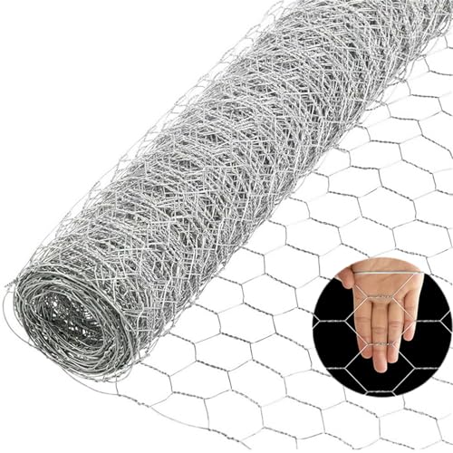 0.9mm 72IN X 150FT 2IN Holes Metal Mesh Pencing Rabbit Fences Netting Wire Cloth Galvanized Wire Mesh Roll for Poultry Garden Fencing Barrier