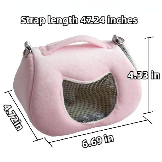 Small Pet Carrier Bag with Adjustable Shoulder Strap Hamster Travel Cage Breathable Carrier Portable Travel Carrier for Birds Sugar Glider Golden Hamsters (Grey) - color: Grey