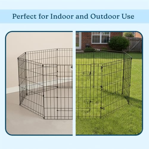 Pet Trex 24" Exercise Playpen for Dogs Eight 24" x 24" High Panels with Gate