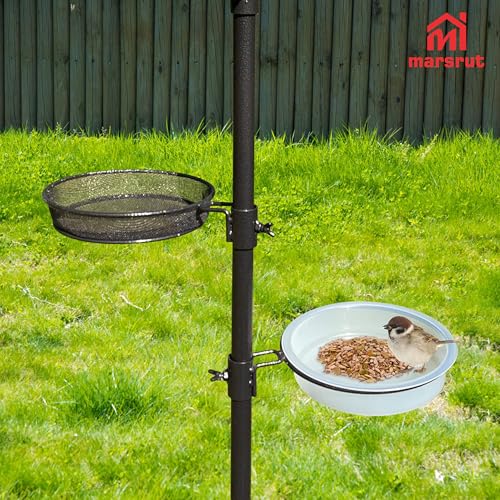 4pcs Plastic Round Bird Feeders Bowls, Water Dish Replacement Parts, 7.2 x 1.5in Seed/Bath Tray Station Platform Cups, Hanging Accessories for Feeding & Attracting Wild Oriole Goldfinch Hummingbird