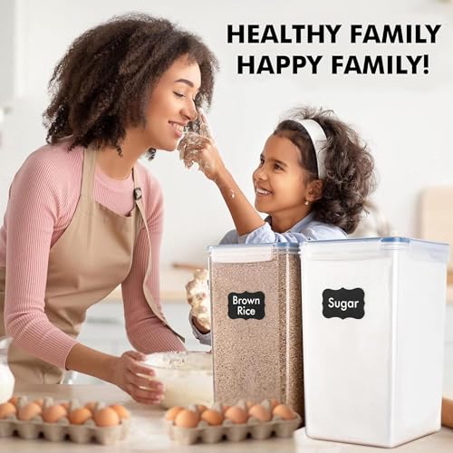 2 PC [7 Qt / 6.5L / 220 Oz] Large Food Storage Containers with Lids Airtight - BPA Free Clear Plastic Kitchen and Pantry Storage Containers for Cereal, Flour, Sugar, Rice - color: Clear - 2 Pack