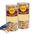Birds Choice Bugs 'N Nuts Cylinder Seed | Wild Bird Food with Insects & Fruit | High-Energy Mix of Sunflower Hearts, Peanuts, Mealworms & Tree Nuts | High Protein & Bird Feed | 2.5 lbs (2-Pack) | High-Energy Mix of Sunflower Hearts, Peanuts, Mealworms and