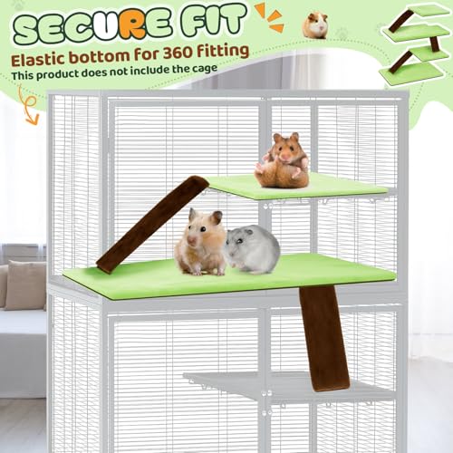 Talltalk 7 Pack Ferret Cage Liner Accessories Washable Ferret Pet Pads Bedding Cage Accessories Kit for Small Animals Hamster Rats Chinchillas Hedgehogs Guinea for Hide Play and Sleep