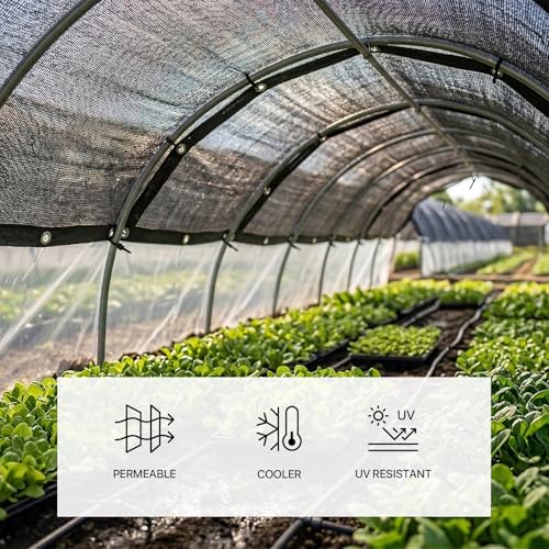 Royal Shade 50% Black Shade Cloth 12FT x 20FT Mesh Tarp with Grommets for Garden Patio, Plant Shading, Greenhouse, Pergola, Chicken Coop, Dog Kennel, Lawn (We Make Custom Size) - color: Black, size: 1 2' X 2 0'