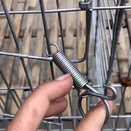 4 Pack Cage Door Spring Latch Hook Metal Finger Spring Latch Hooks Large Cages Lock for Fixing Rabbit Dog Cat Birds Guinea Pig Pet Small Animal Cage Door (Large)