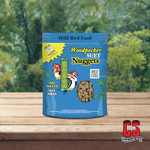 C&S Woodpecker Suet Nuggets, Outdoor Wild Bird Food for Woodpeckers, Flickers and More, 27 Ounces - size: 1.69 Pound (Pack of 1)
