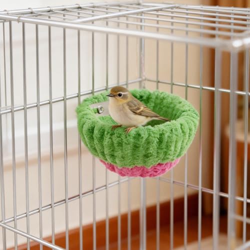 6.7in Plush Bird Nest for Cage, Warm & Comfortable Small Parrot Breeding Bed, Ideal for Budgies, Parakeets, Cockatiels, Lovebirds