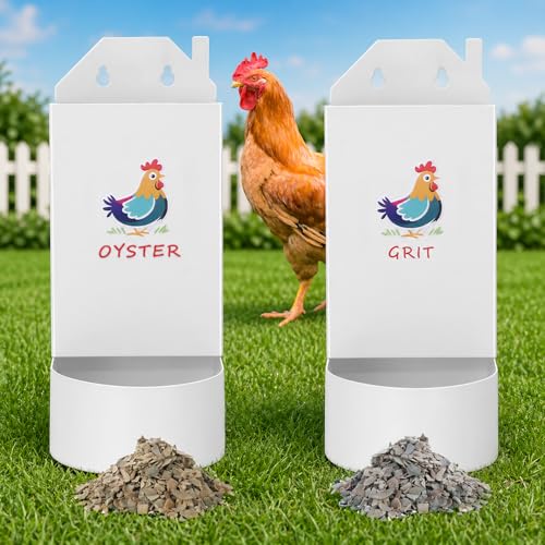 Chicken Grit and Oyster Shell Feeder,Metal Automatic Chicken Feeder,Chicken coop Accessories Poultry feeders, Suitable for Quail, Pigeons, Doves, Chicks